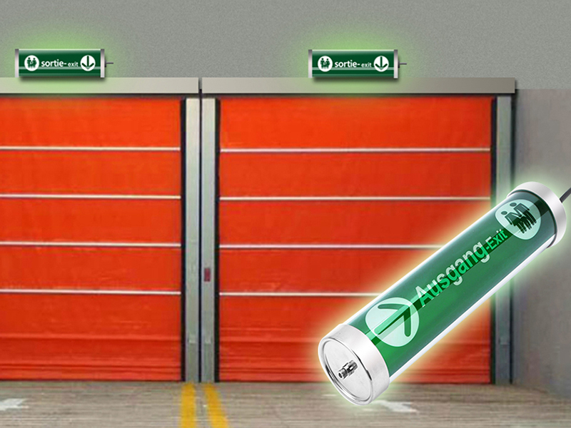 Emergency lights for exit routes,stairwells, and emergency exits