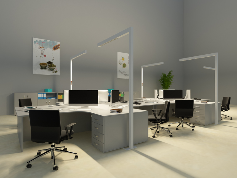 Floor standing panel light for office