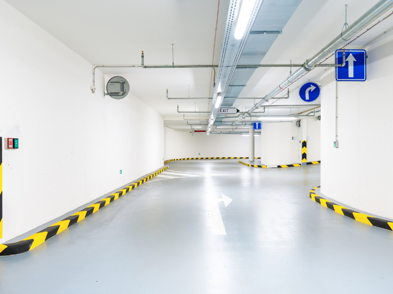 Industrial facilities parking lot