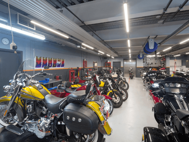 Oficina de reparação de motocicletas