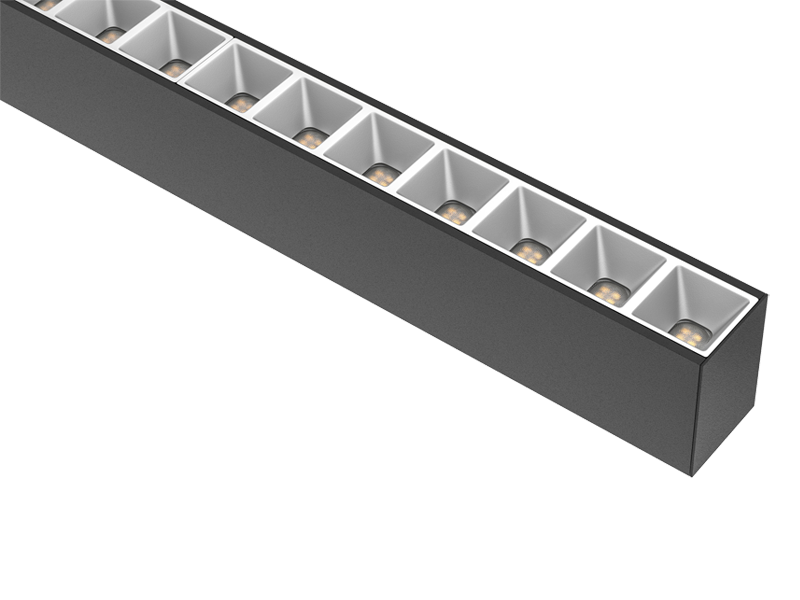 PD Series – Suspended Linear Light with Reflector + Lens Desig