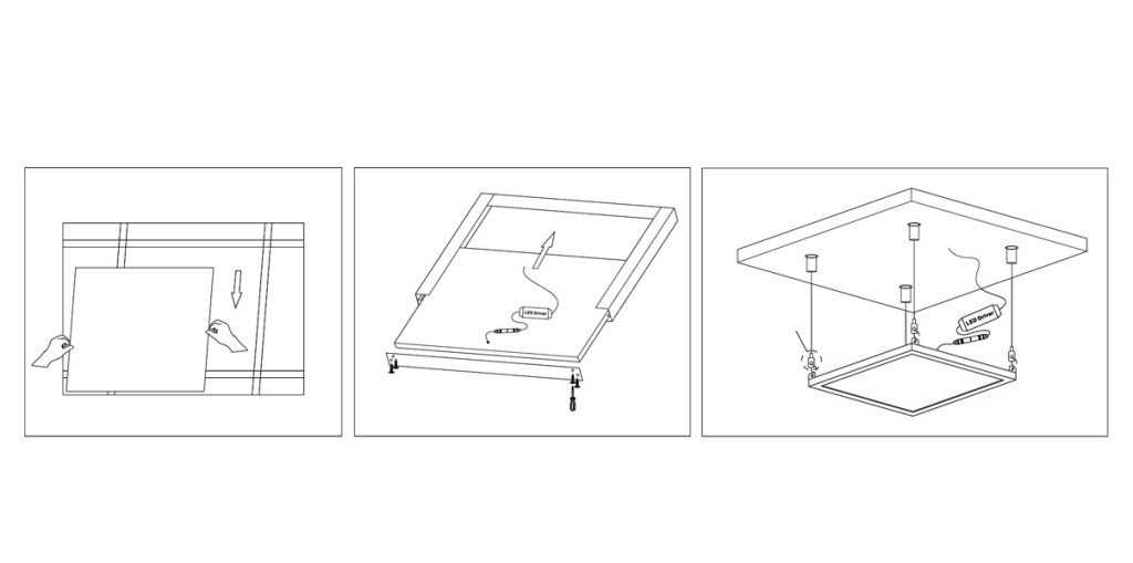 Edge-Lit Panel Light 6 installation methods