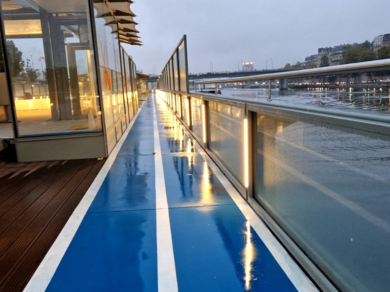 Riverside walkway lighting
