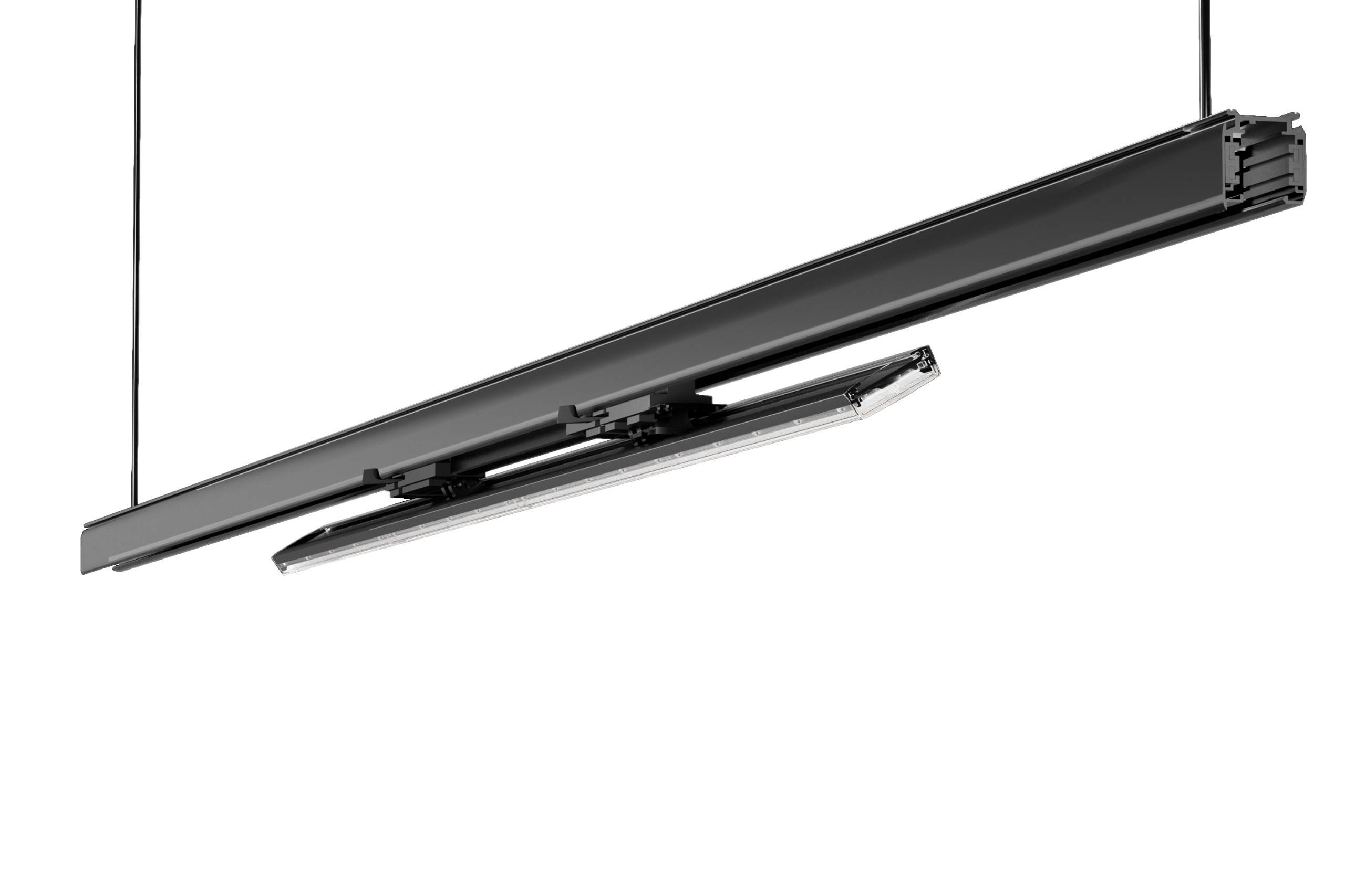 Elegant, moderne, nedhengt LED-lampe med justerbart panel